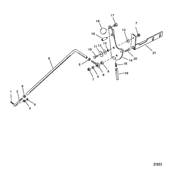 Схема узла «Jet Linkage (S/N 0G157845 & Below)» Mercury, артикул 10-821035