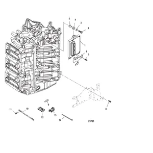 Схема узла «Монтаж PCM» Mercury, артикул 77-8M0122060