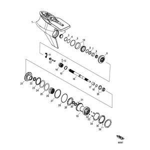 Схема узла «Gear Housing, Prop Shaft-Standard Rotation, Sport Master, 1.60» Mercury, артикул 1600-8M0166389